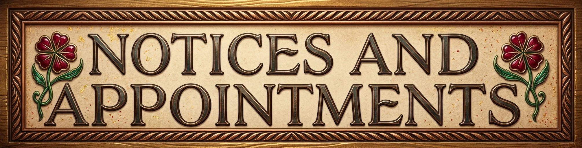 NOTICES AND APPOINTMENTS