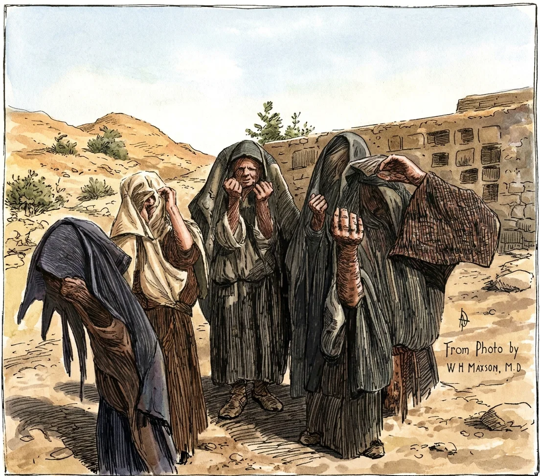 A GROUP OF LEPERS IN PALESTINE.