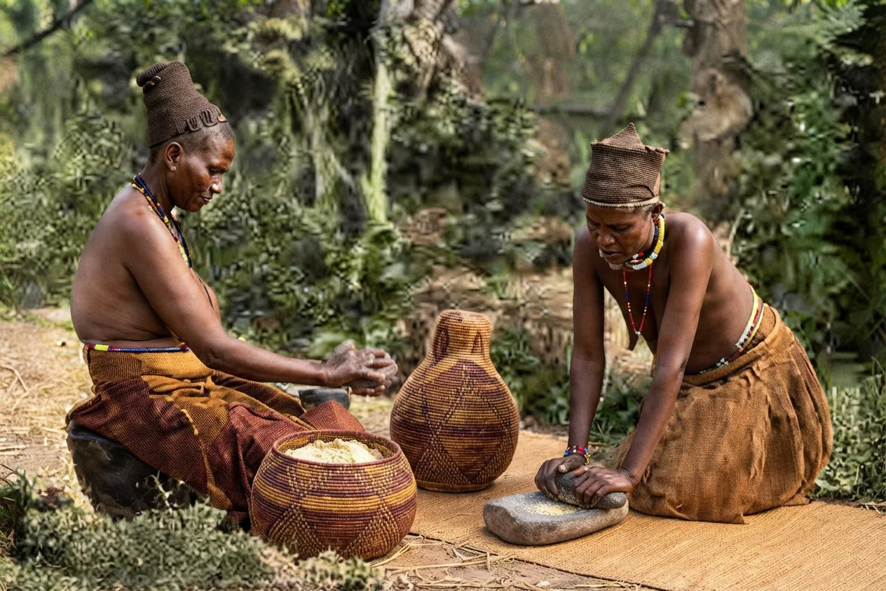 ZULU WOMEN GRINDING CORN