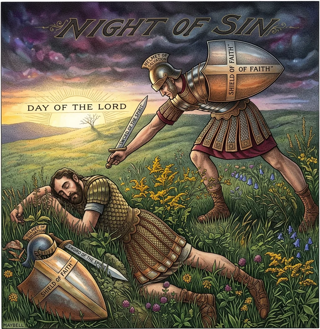 “And this, knowing the season, that now it is high time for you to awake out of sleep; for now is our salvation nearer than when we first believed. The night is far spent, and the day is at hand; let us therefore cast off the works of darkness, and let us put on the armor of light.” Rom. 13: 11, 12.