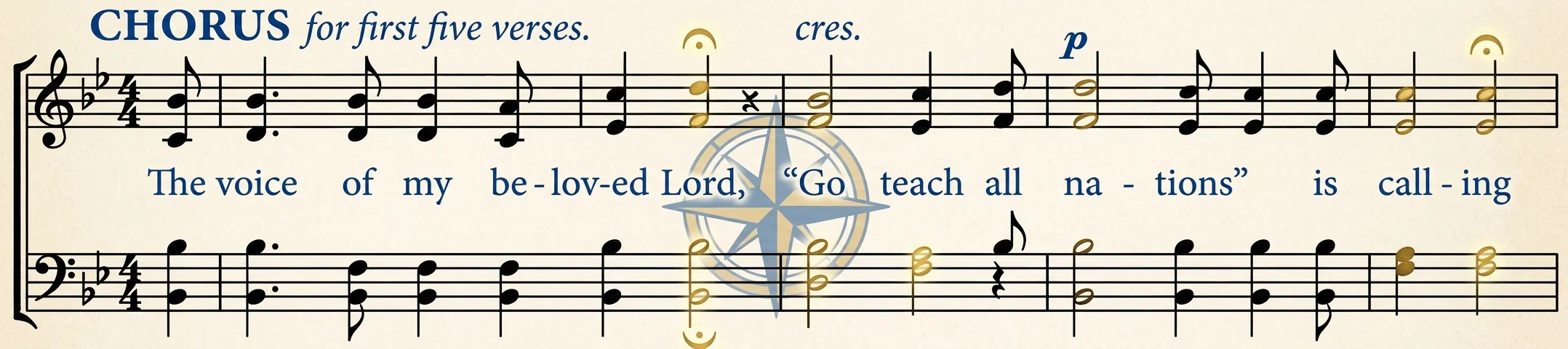 CHORUS for first five verses.