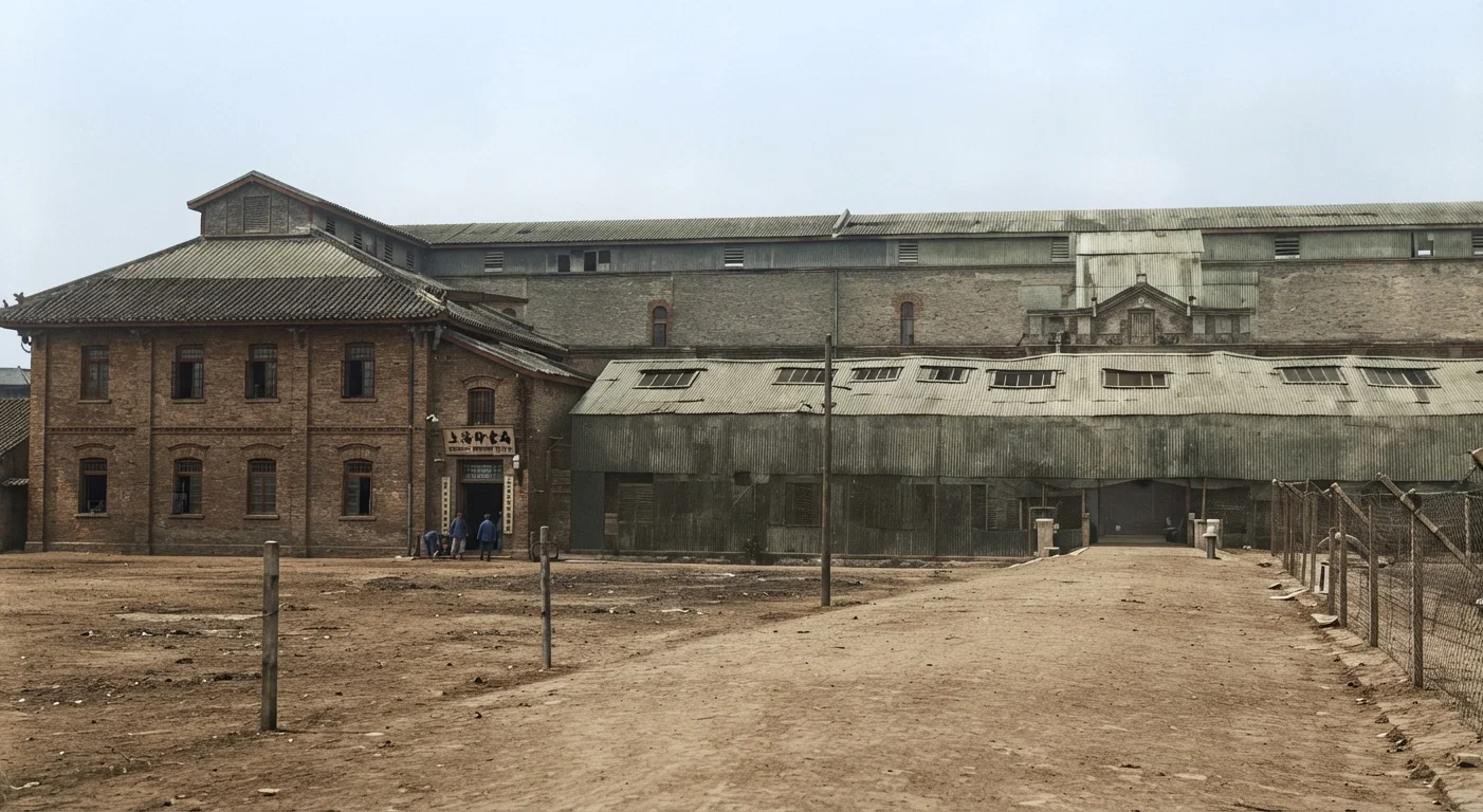 Native Chinese Printing-Office, Shanghai, China, showing about one third of the building.