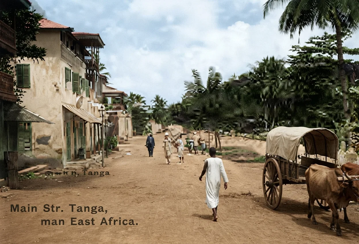 Main Street in Tanga, German East Africa.