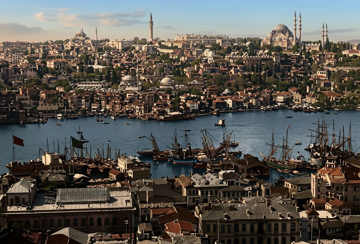 VIEW OF CONSTANTINOPLE
It is reported that consternation has seized the population as they learn of the work of the allied fleets.