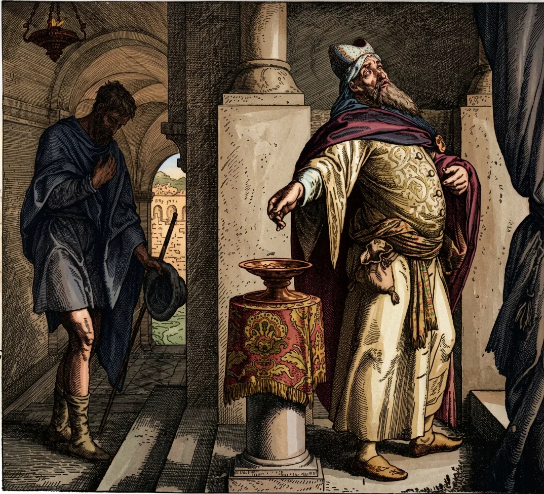 PUBLICAN AND PHARISEE AT PRAYER.