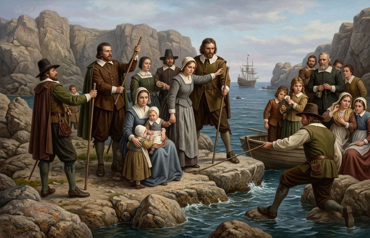 THE LANDING OF THE PILGRIMS