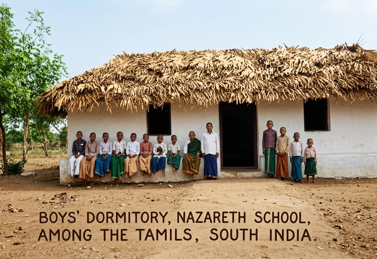 BOYS' DORMITORY, NAZARETH SCHOOL, TIRUNELVELI, SOUTH INDIA.