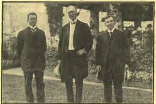 Christian Endeavor Meeting Tents, and Dr. Frank Horsfall, President Reception Com., Charles Warren Fairbanks, Vice-Pres. of the U. S., and F. Edgar Barth.