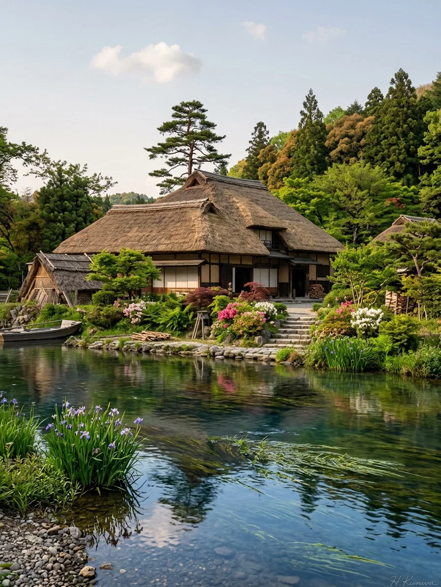 JAPANESE THATCHED COTTAGES