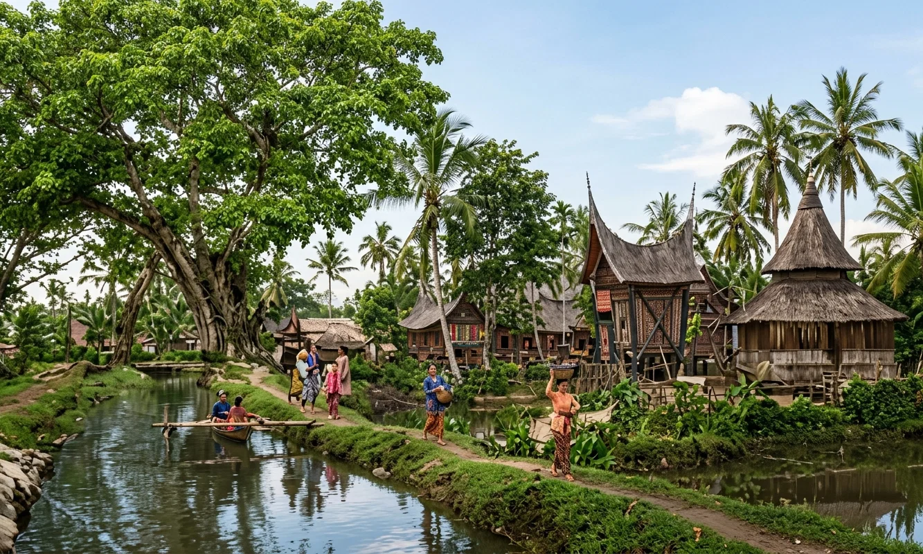 MALAY VILLAGE IN SUMATRA