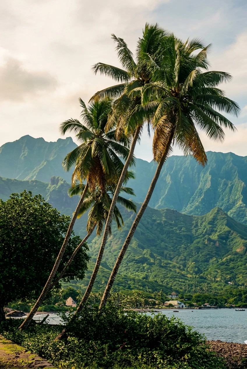 A View of Nukahiva, Chief City of Marquesas: Population, 1,500.