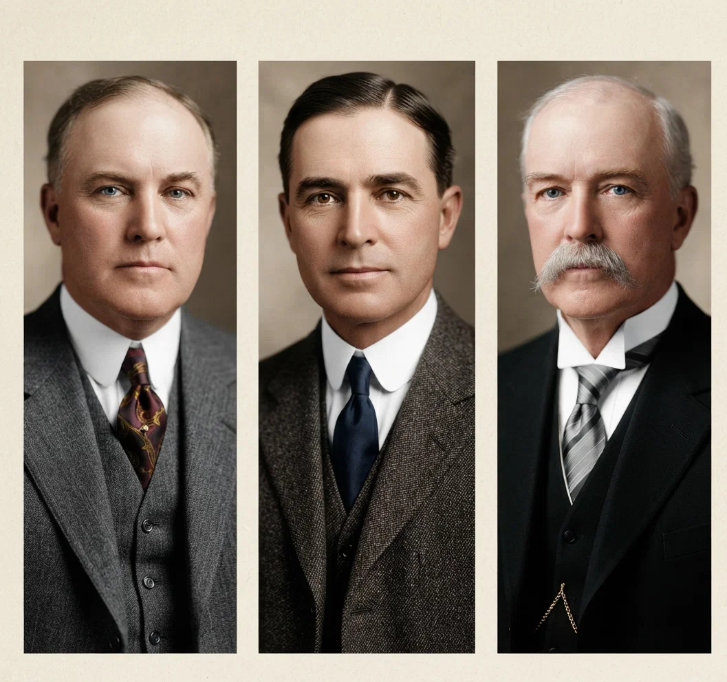 AMERICAN MEMBERS OF THE INTERNATIONAL JOINT COMMISSION ON MEXICO Left to right: Franklin K. Lane, secretary of the interior; Dr. John R. Mott, of New York; Judge George Gray, of Wilmington, Delaware. By means of this Joint Commission, the American and the Mexican government hope to reach an amicable settlement of the differences growing out of the presence of American troops in Mexico and bandit raids along the border. Both nations are eager to proceed with the work at once. They will probably hold their conference at some summer resort on the Atlantic seaboard.