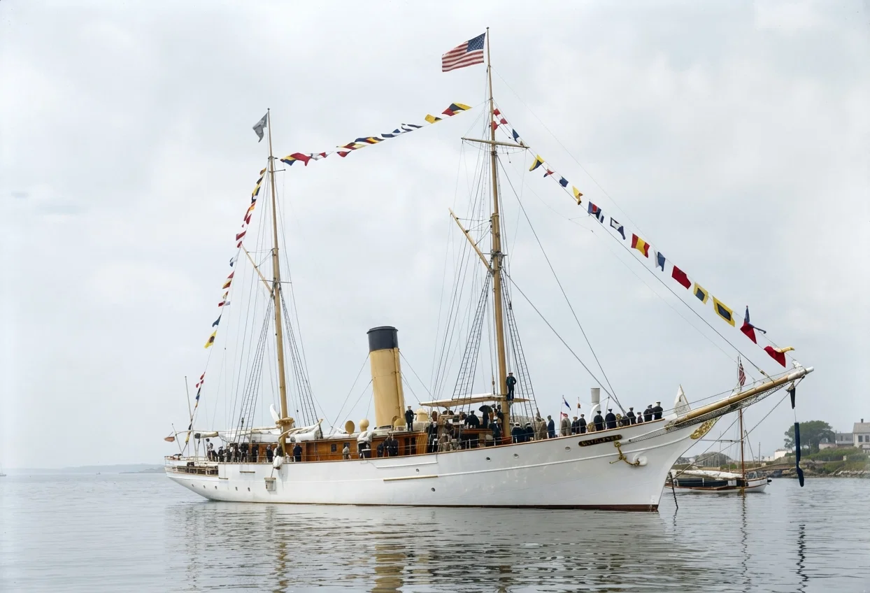 The yacht "Mayflower" which is used by the President of the United States, commander-in-chief of the army and navy, in reviews and otherwise as he may have occasion.