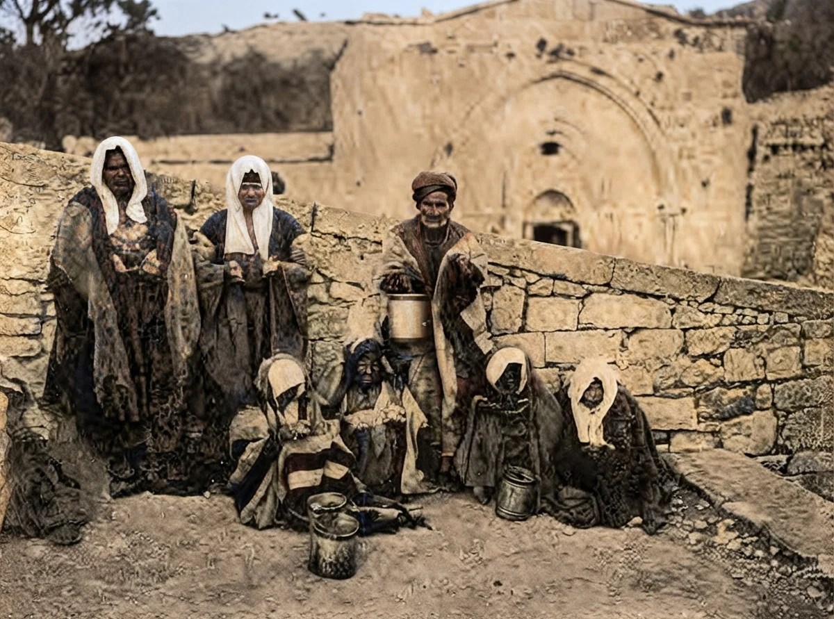 A group of lepers in Syria. The dread disease is the same everywhere.