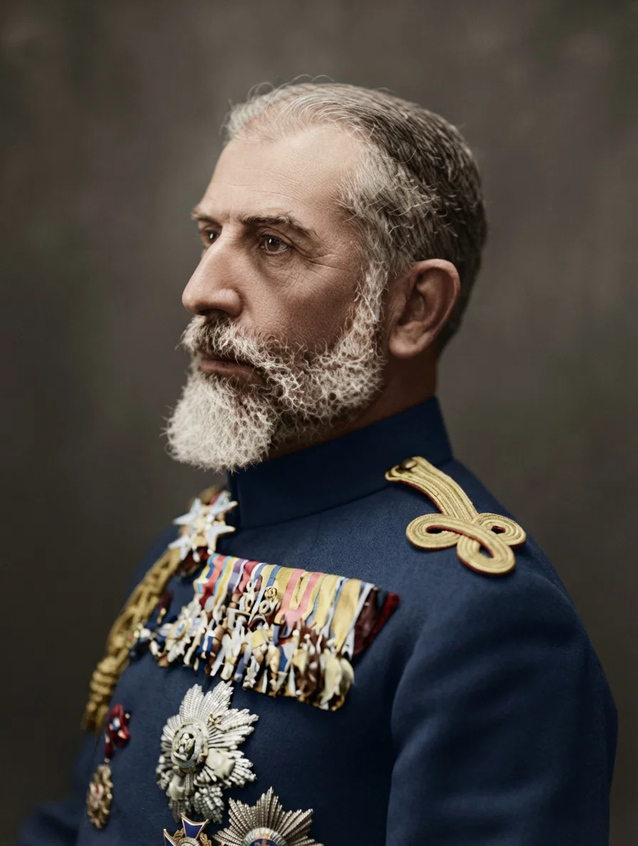 Charles, king of Rumania, who keeps out of the Balkan war, remaining neutral (From the "Illustrated London News")