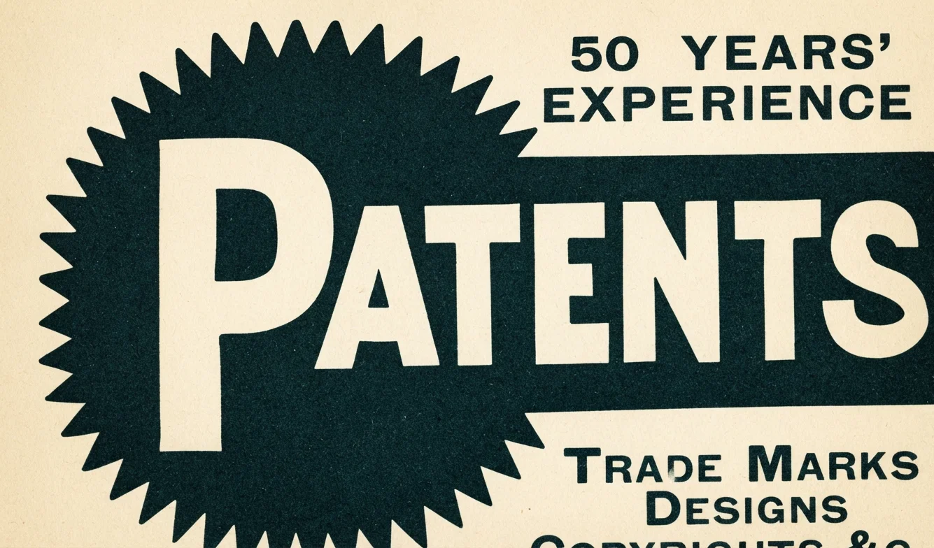 50 YEARS' EXPERIENCE
PATENTS
TRADE MARKS
DESIGNS
COPYRIGHTS &C.