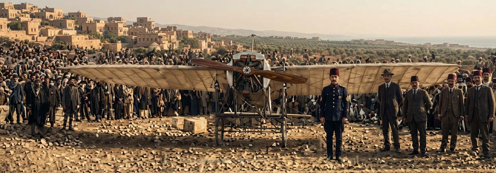 TURKISH AVIATOR IN BEIRUT, SYRIA — THE FIRST AEROPLANE TO BE SEEN IN THESE PARTS