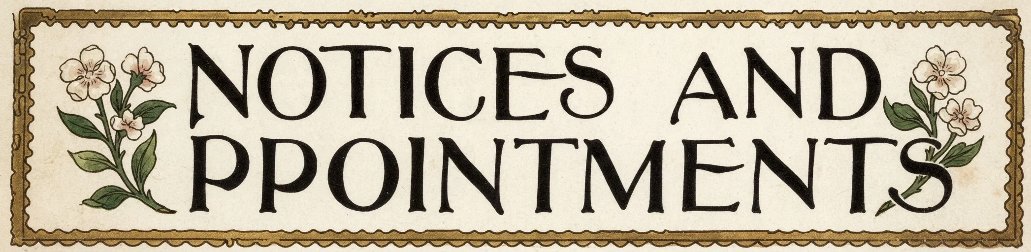 NOTICES AND APPOINTMENTS