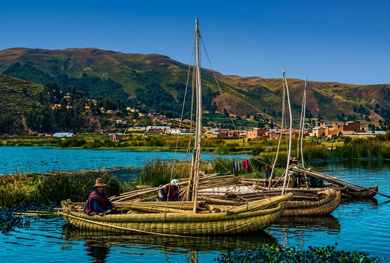 LAKE TITICACA, IN PERU, 12,000 FEET ABOVE SEA-LEVEL