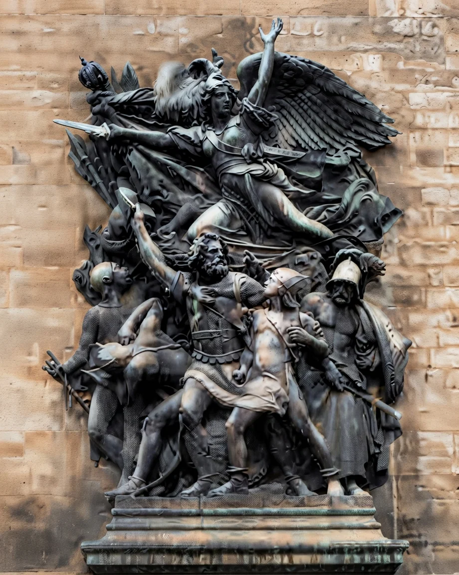 "The Departure;" the Genius of War Summoning the Nations to Arms.