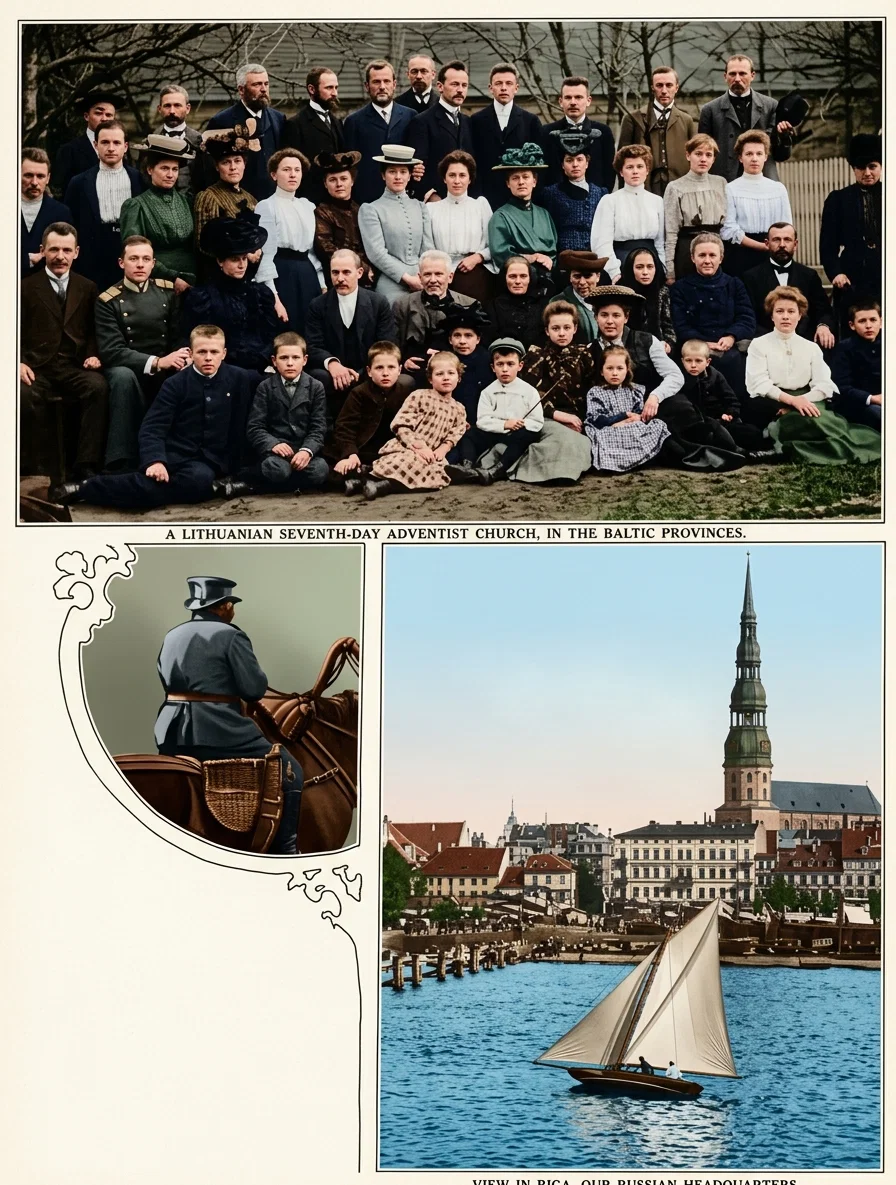 1. A LITHUANIAN SEVENTH-DAY ADVENTIST CHURCH,
IN THE BALTIC PROVINCES
2. VIEW IN RIGA, OUR RUSSIAN HEADQUARTERS