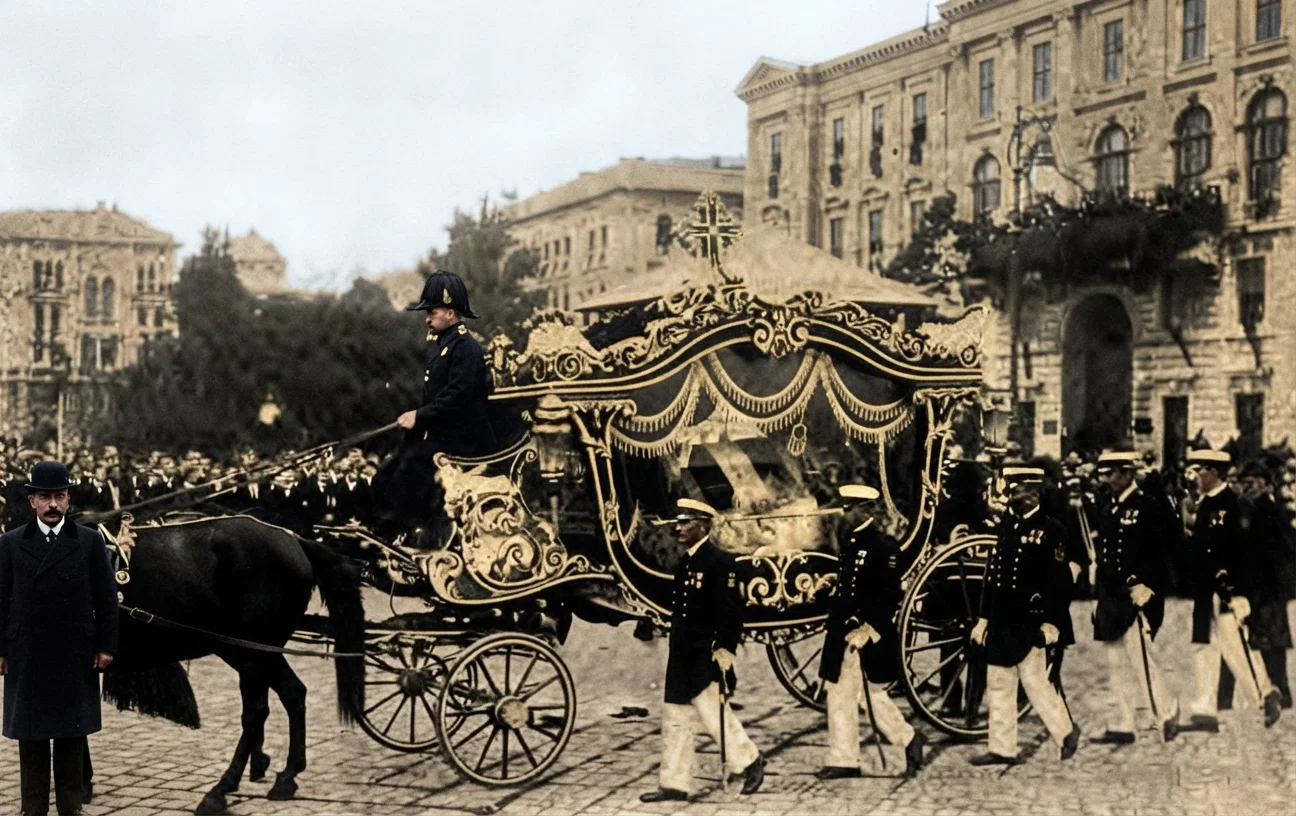 SCENE IN THE FUNERAL PROCESSION OF ARCHDUKE FERDINAND AND HIS WIFE