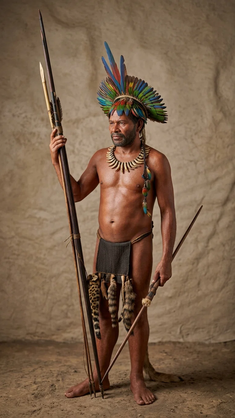 AN INDIAN CHIEF, BRAZIL