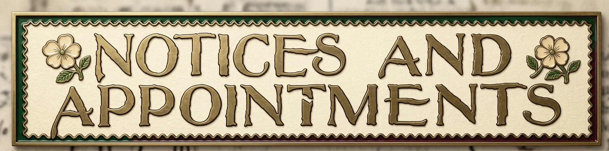 NOTICES AND APPOINTMENTS