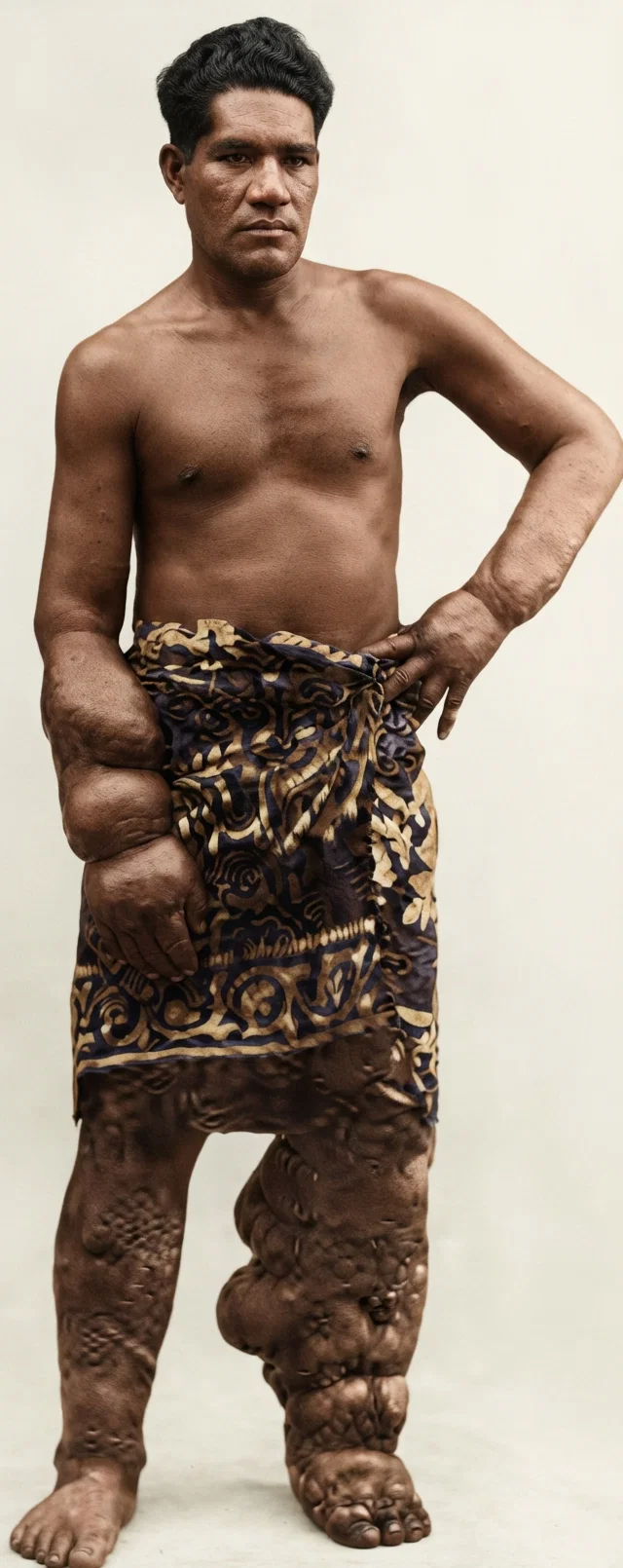 A Native of the Society Islands Afflicted with Elephantiasis in Left Leg and Right Arm.