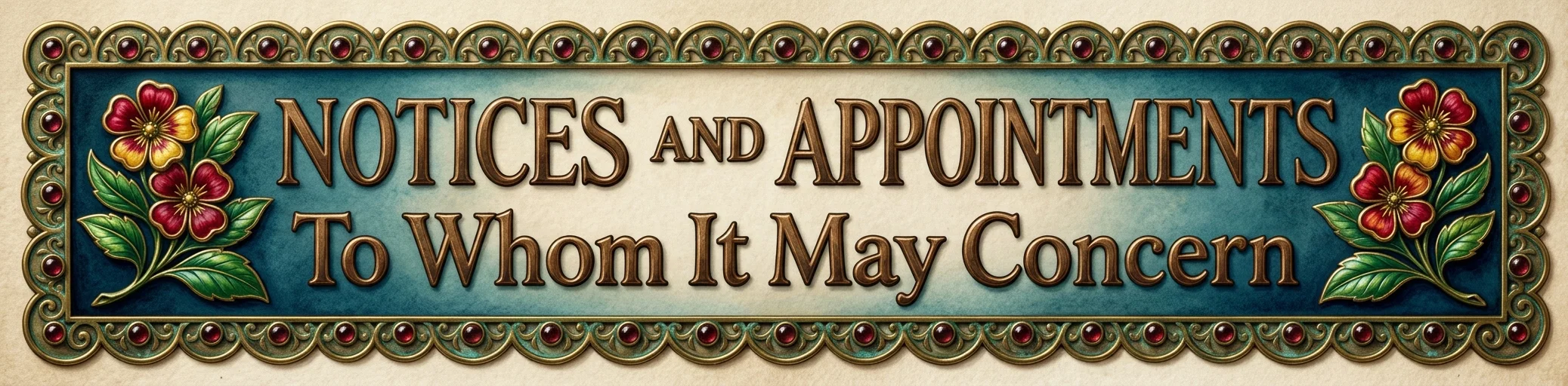 NOTICES AND APPOINTMENTS