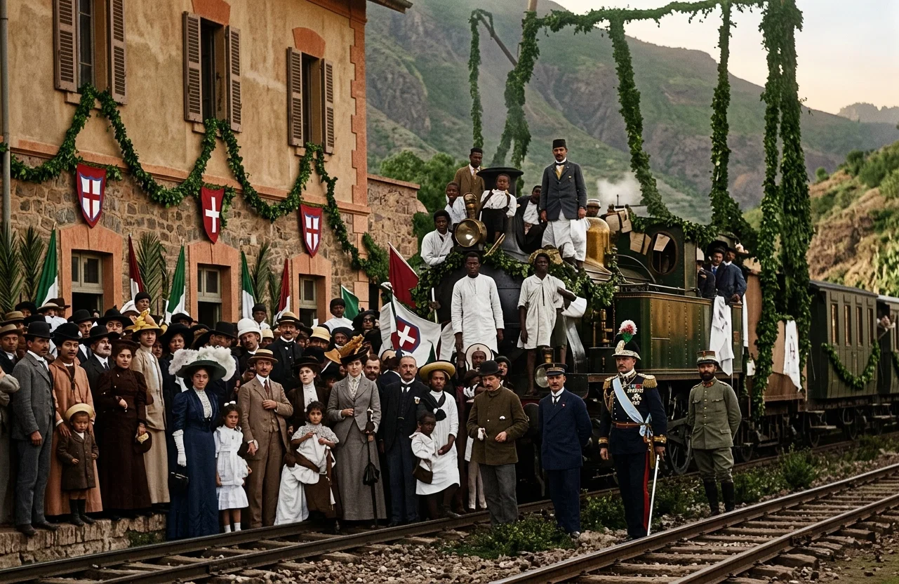 ARRIVAL OF FIRST TRAIN AT ASMARA