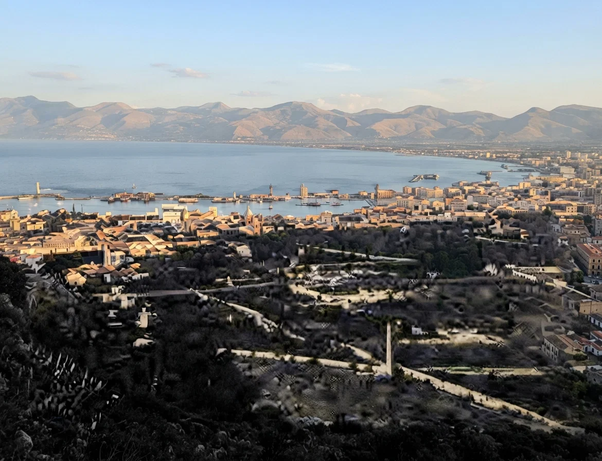 General view of Palermo, the largest town in the north of the island of Sicily, where some damage was done.