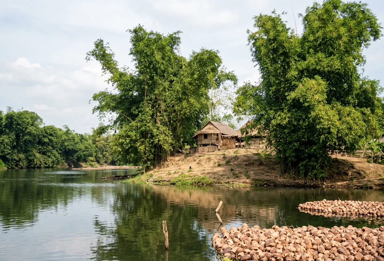 FLOATING COCONUTS TO MARKET ON PASIG RIVER