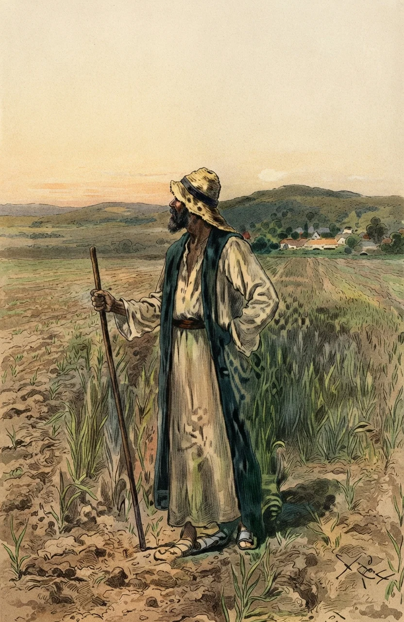 The seed-sower watches with eager anxiety.