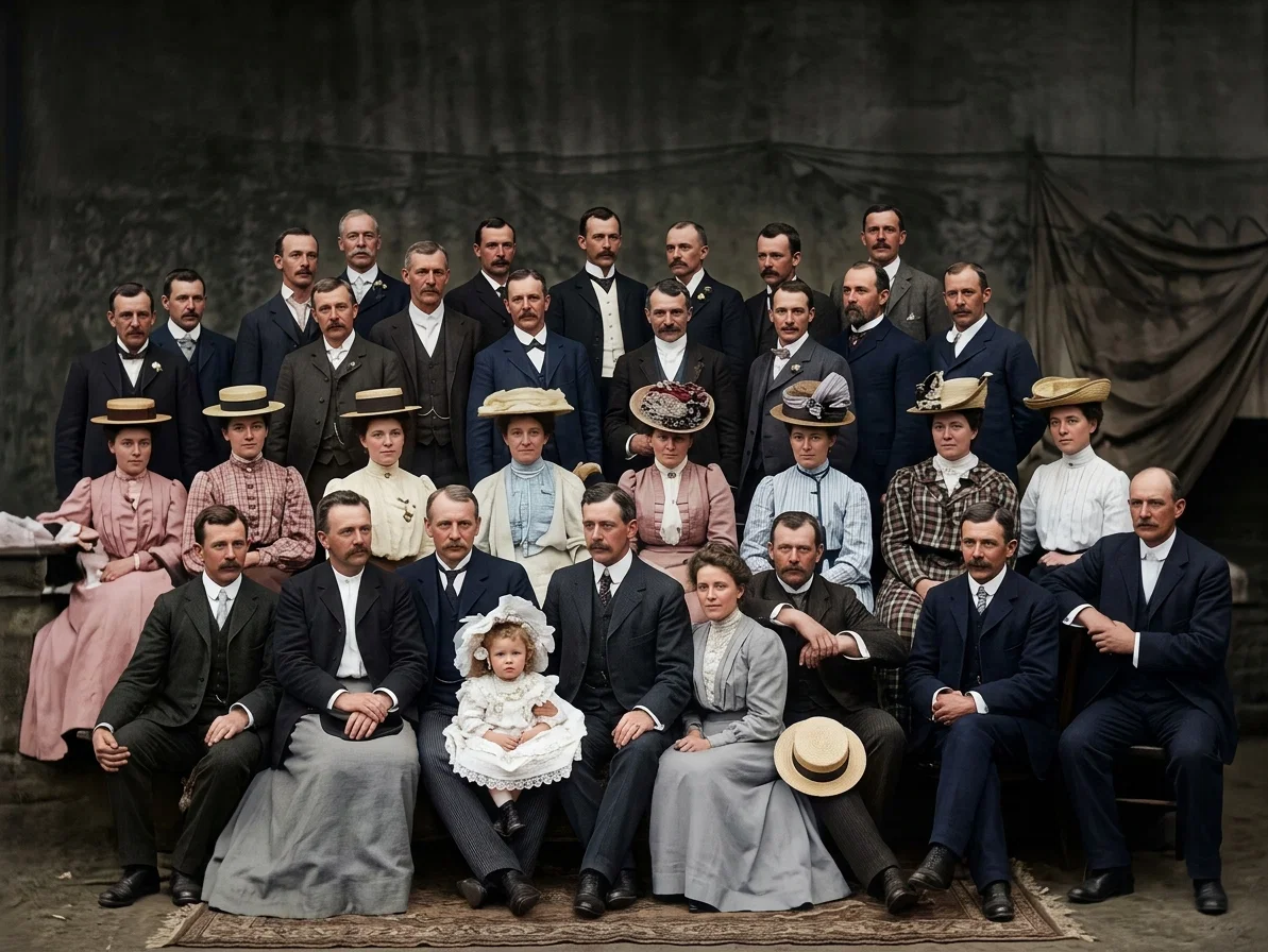 GROUP OF WORKERS AT THE BRITISH UNION CAMP-MEETING, LONDON