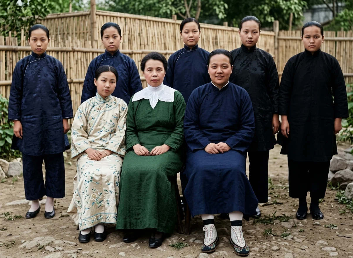 GRADUATING CLASS IN GIRLS' SCHOOL AT CANTON, CHINA