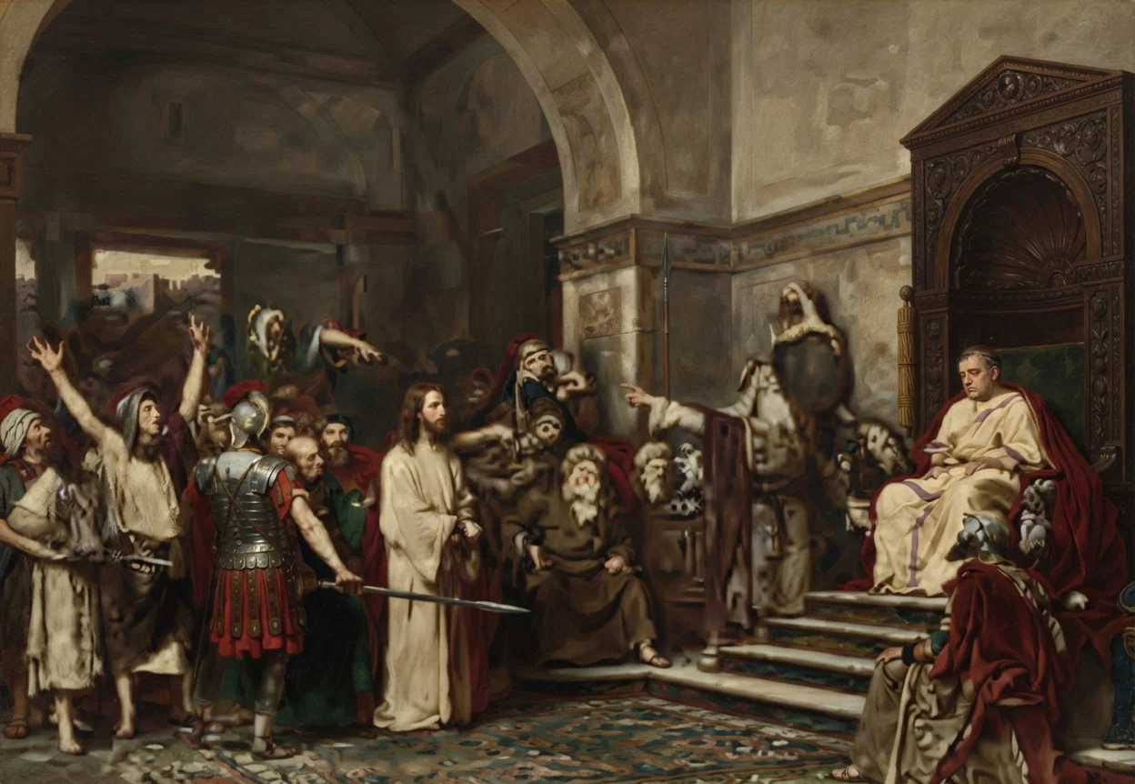 "Pilate . . . delivered an innocent man over into the hands of a howling mob."