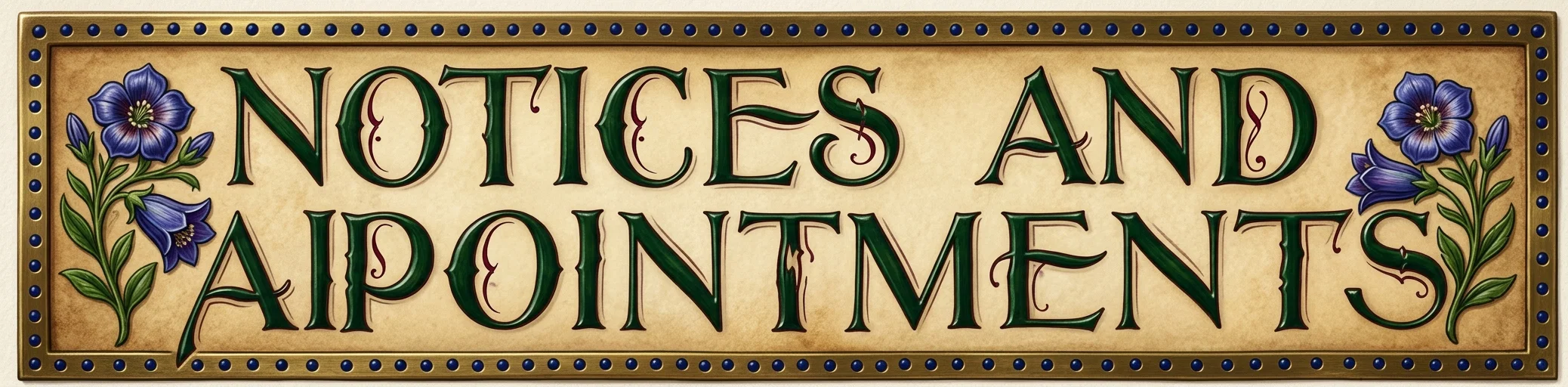 NOTICES AND APPOINTMENTS