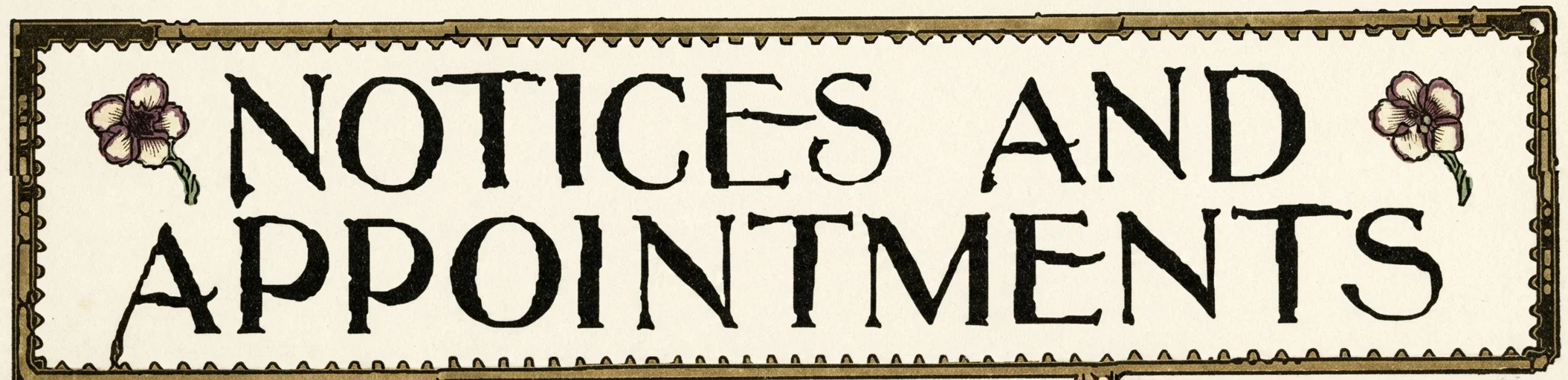NOTICES AND APPOINTMENTS