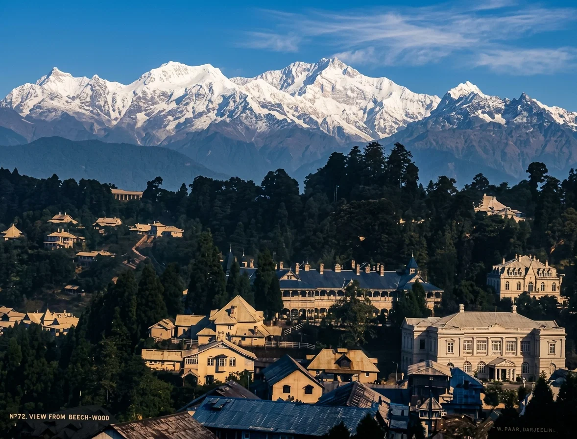 View of the City of Darjeeling, India, and the Himalaya Mountains. (See Page 12.)