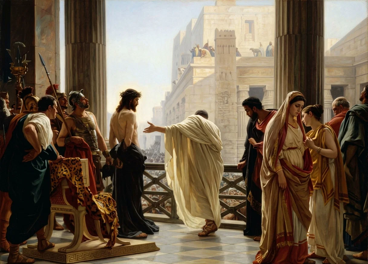 “BEHOLD THE MAN.” PILATE PRESENTING CHRIST BEFORE THE MULTITUDE.