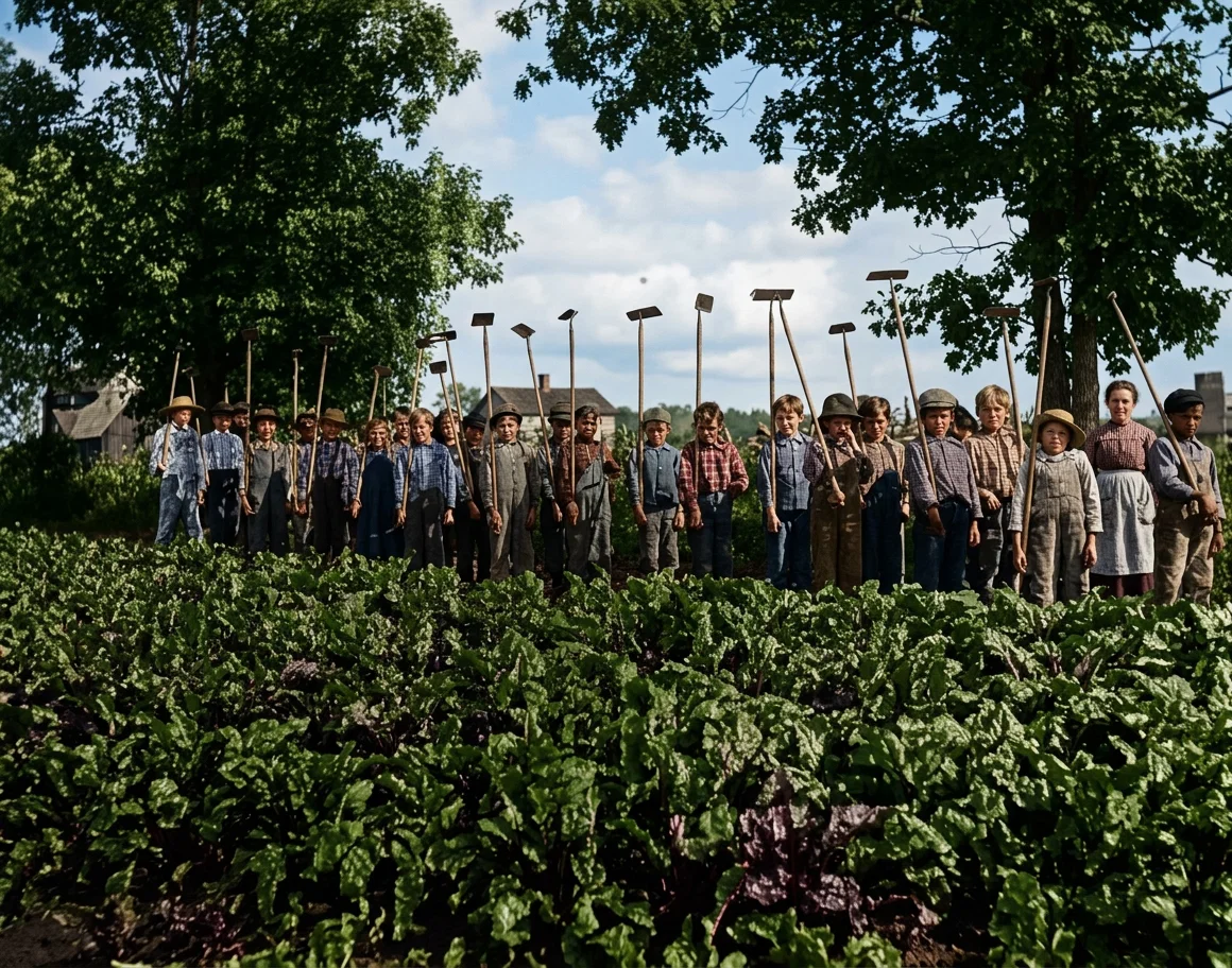 CHILDREN WORKING IN BEET FIELD.